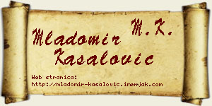 Mladomir Kasalović vizit kartica